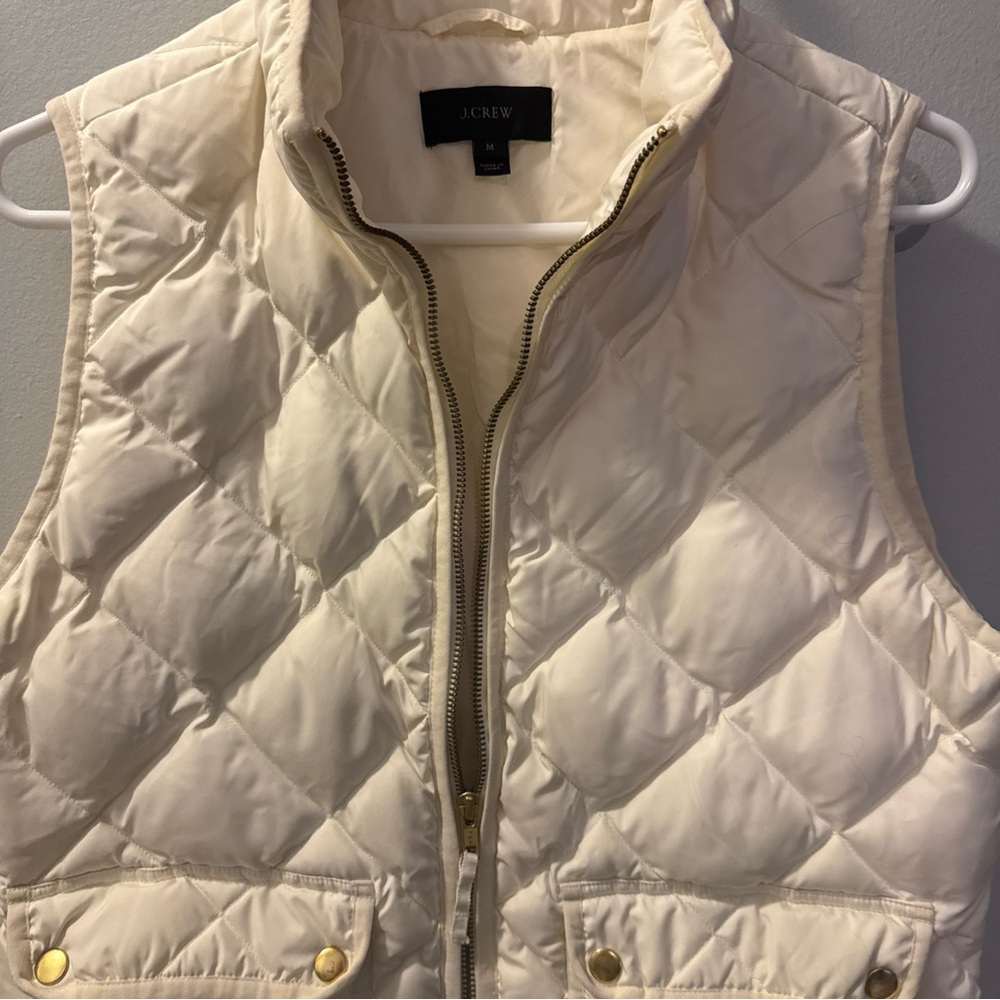 J. Crew Ivory Quilted Vest - Picture 2 of 7